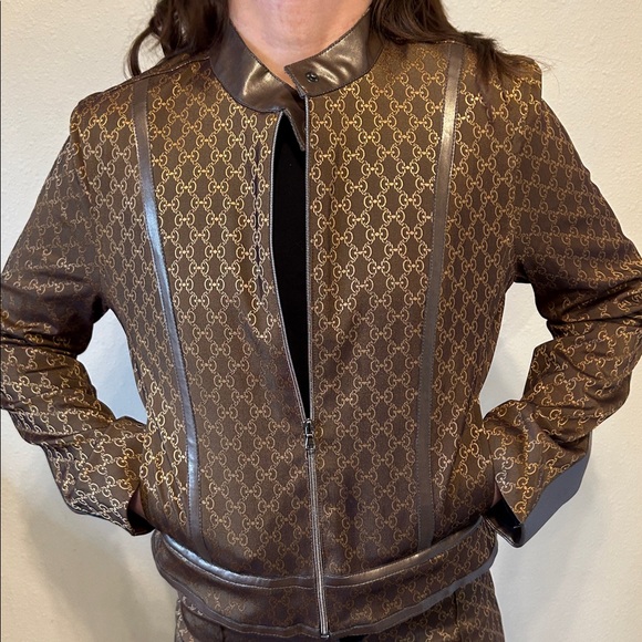 SANDRO CROPPED JACKET & PANTS LEATHER TRIM MADE IN FRANCE FRENCH LUXURY SZ 4 - Picture 3 of 16